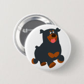Badge Rond 5 Cm Bouton de bouton Rottweiler du dessin mignon (Devant & derrière)