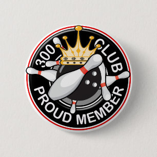 Badge Rond 5 Cm Bouton de bowling de 300 clubs