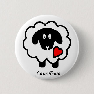 Badge Rond 5 Cm Bouton de brebis d'amour