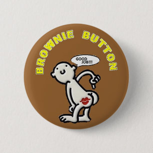 BADGE ROND 5 CM BOUTON DE "BROWNIE"
