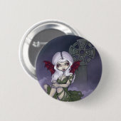 Badge Rond 5 Cm Bouton "de brume de cimetière" (Devant & derrière)