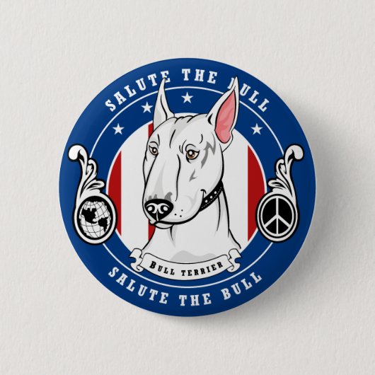 Badge Rond 5 Cm Bouton de bull-terrier (Devant)