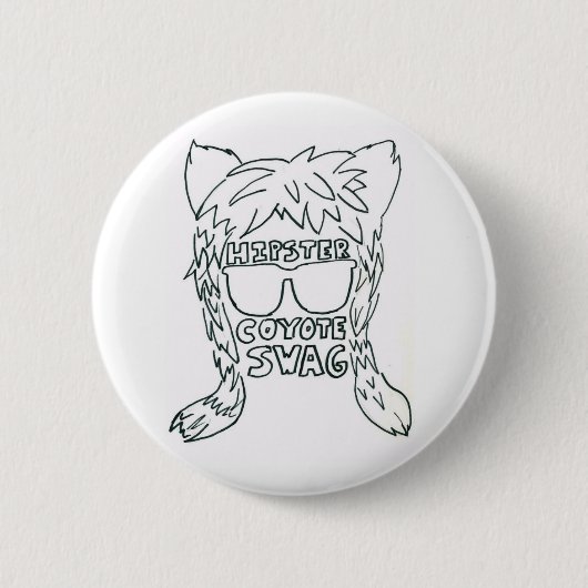 Badge Rond 5 Cm Bouton de butin de coyote (Devant)