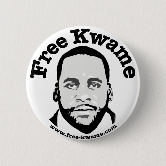 Badge Rond 5 Cm Bouton de butoir "de Kwame libre" (Devant)