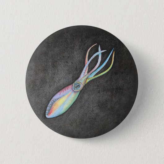 Badge Rond 5 Cm Bouton de calmar d'arc-en-ciel (Devant)