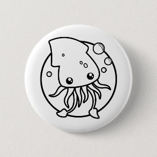Badge Rond 5 Cm Bouton de calmar mou