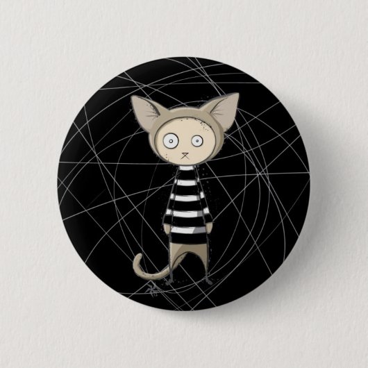 Badge Rond 5 Cm Bouton de cambrioleur de chat (Devant)