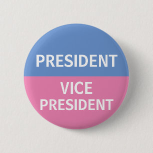 Badge Rond 5 Cm Bouton de campagne bleu et rose