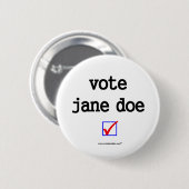 Badge Rond 5 Cm Bouton de campagne "de daine de Jane de vote" (Devant & derrière)