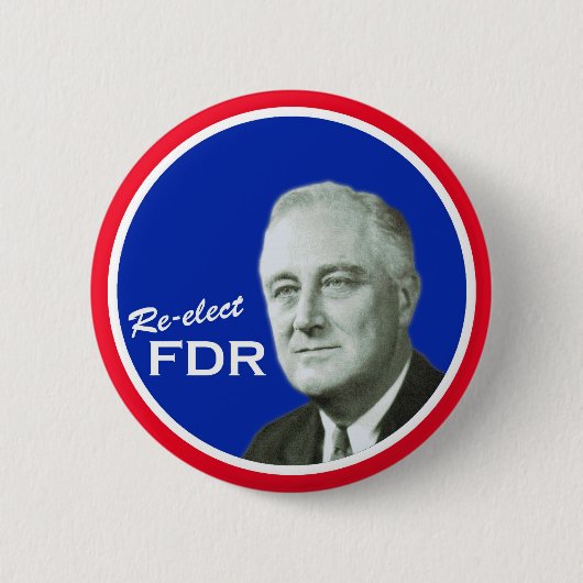 Badge Rond 5 Cm Bouton de campagne de FDR (Devant)
