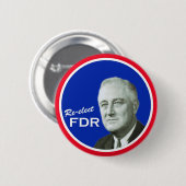Badge Rond 5 Cm Bouton de campagne de FDR (Devant & derrière)