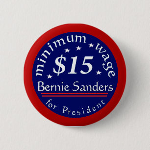 Badge Rond 5 Cm Bouton de campagne de ponceuses de Bernie, salaire
