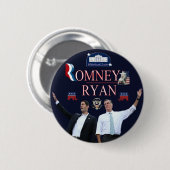 Badge Rond 5 Cm Bouton de campagne de Romney-Ryan 2012 (Devant & derrière)