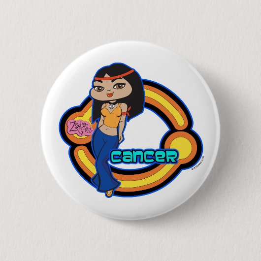 Badge Rond 5 Cm Bouton de Cancer (Devant)