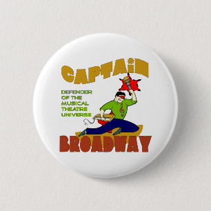 Badge Rond 5 Cm Bouton de capitaine Broadway (peau de lite)