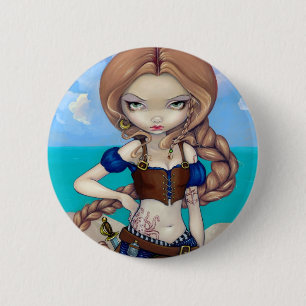 Badge Rond 5 Cm Bouton de "capitaine Molly Morgan"