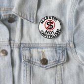 Badge Rond 5 Cm Bouton de capitalisme des marchés pas (En situation)