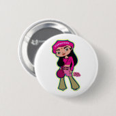 Badge Rond 5 Cm Bouton de Capricorne (Devant & derrière)