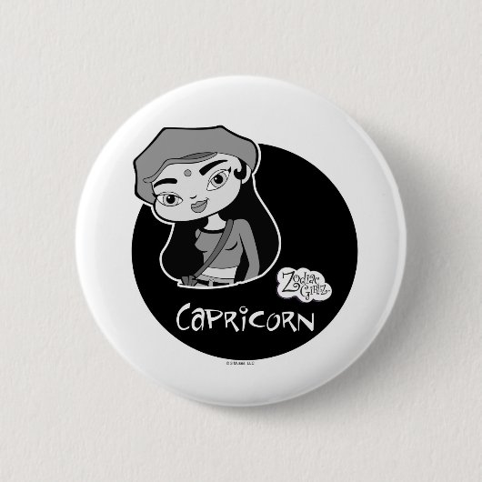 Badge Rond 5 Cm Bouton de Capricorne (Devant)