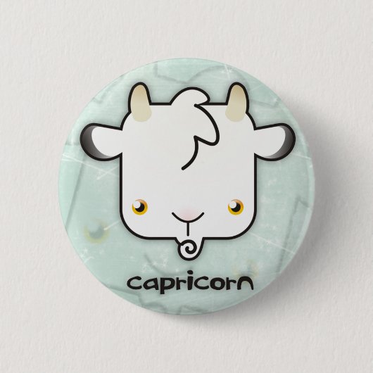 Badge Rond 5 Cm Bouton de Capricorne (Devant)