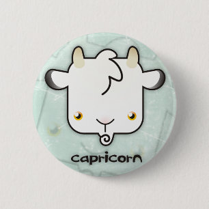 Badge Rond 5 Cm Bouton de Capricorne
