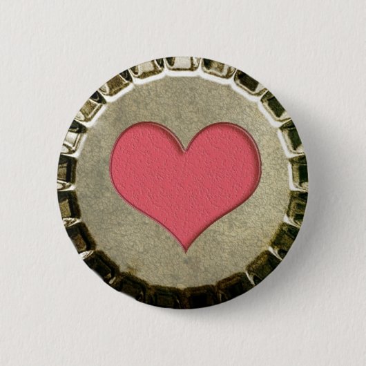 Badge Rond 5 Cm Bouton de capsule de coeur (Devant)