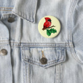 Badge Rond 5 Cm Bouton de cardinal de bébé (En situation)