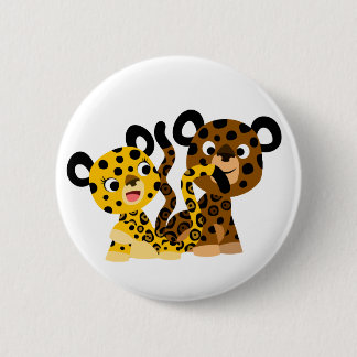 Badge Rond 5 Cm Bouton de caricature joli Flirtatia Jaguars