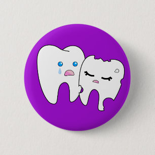 Badge Rond 5 Cm Bouton de carie dentaire