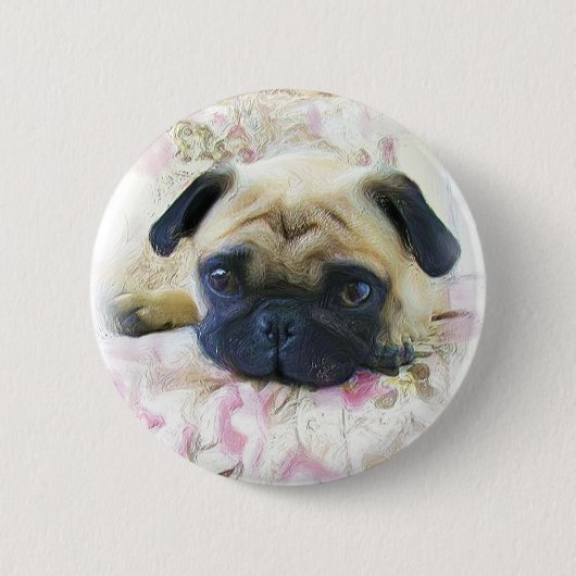 Badge Rond 5 Cm Bouton de carlin (Devant)