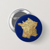 Badge Rond 5 Cm Bouton de carte de la France (Devant & derrière)