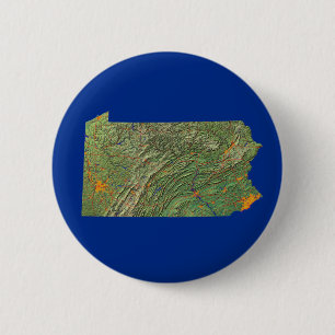 Badge Rond 5 Cm Bouton de carte de la Pennsylvanie