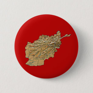 Badge Rond 5 Cm Bouton de carte de l'Afghanistan