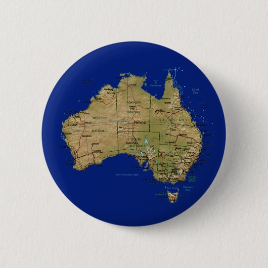 Badge Rond 5 Cm Bouton de carte de l'Australie (Devant)