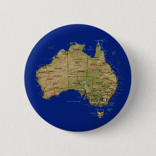 Badge Rond 5 Cm Bouton de carte de l'Australie