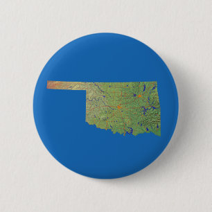 Badge Rond 5 Cm Bouton de carte de l'Oklahoma