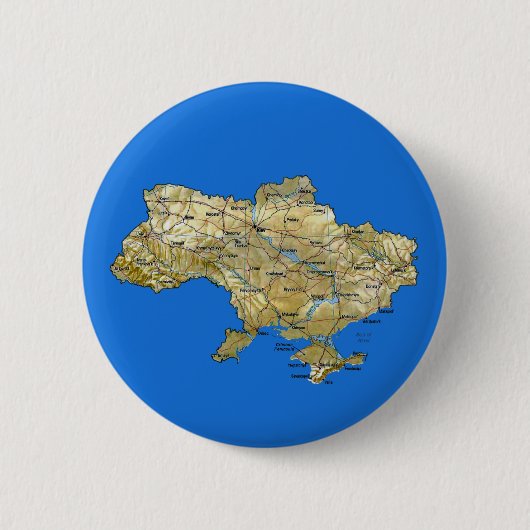 Badge Rond 5 Cm Bouton de carte de l'Ukraine (Devant)