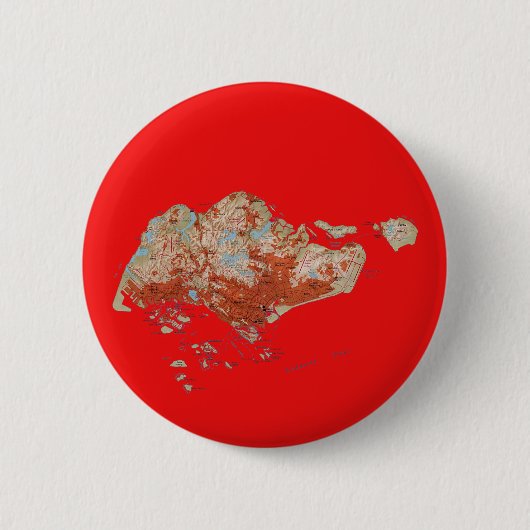 Badge Rond 5 Cm Bouton de carte de Singapour (Devant)
