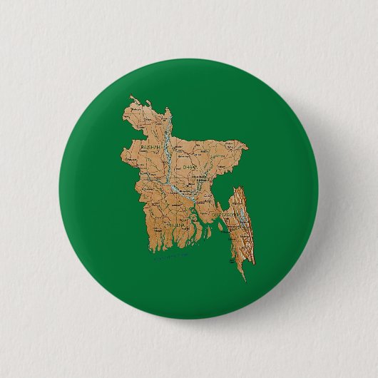 Badge Rond 5 Cm Bouton de carte du Bangladesh (Devant)