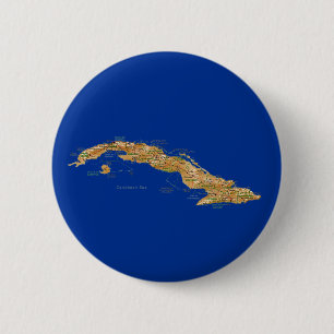Badge Rond 5 Cm Bouton de carte du Cuba