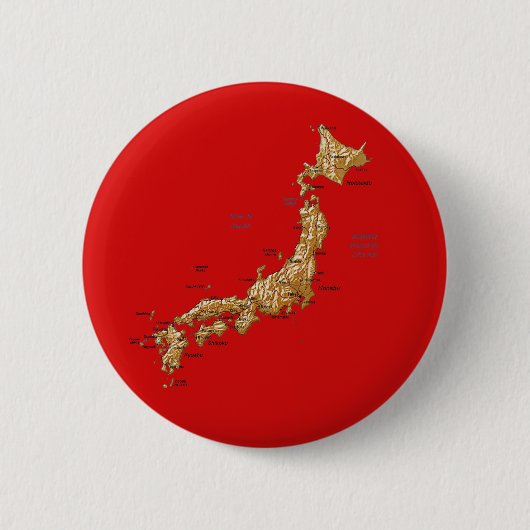 Badge Rond 5 Cm Bouton de carte du Japon (Devant)