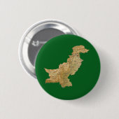 Badge Rond 5 Cm Bouton de carte du Pakistan (Devant & derrière)