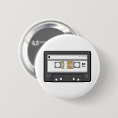 Badge Rond 5 Cm Bouton de cassette audio (Devant & derrière)