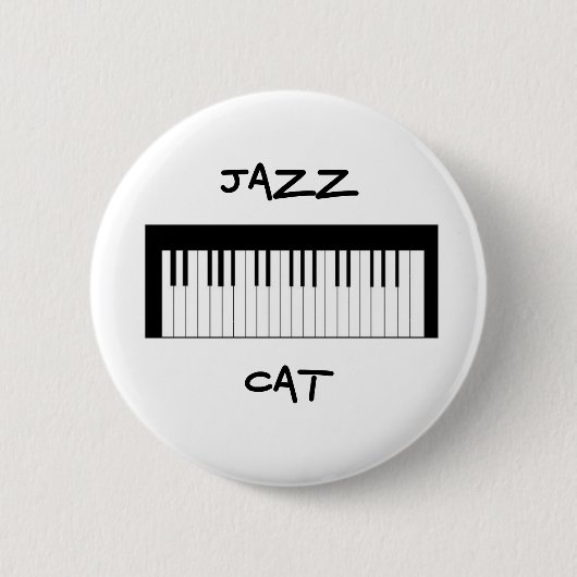 Badge Rond 5 Cm Bouton de CAT de jazz (Devant)