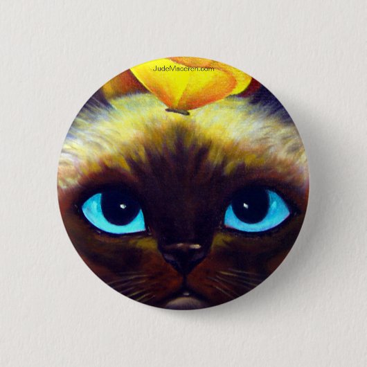 BADGE ROND 5 CM BOUTON DE CAT SIAMOIS (Devant)