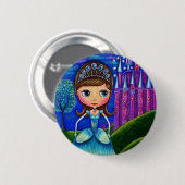 Badge Rond 5 Cm Bouton de Cendrillon (Devant & derrière)