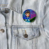 Badge Rond 5 Cm Bouton de Cendrillon (En situation)