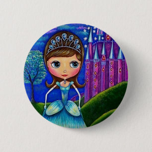 Badge Rond 5 Cm Bouton de Cendrillon