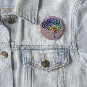 Badge Rond 5 Cm Bouton de cerveau (En situation)