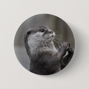 Badge Rond 5 Cm Bouton de cerveau de loutre